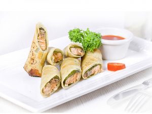 Salmon Rolls Firecrackers